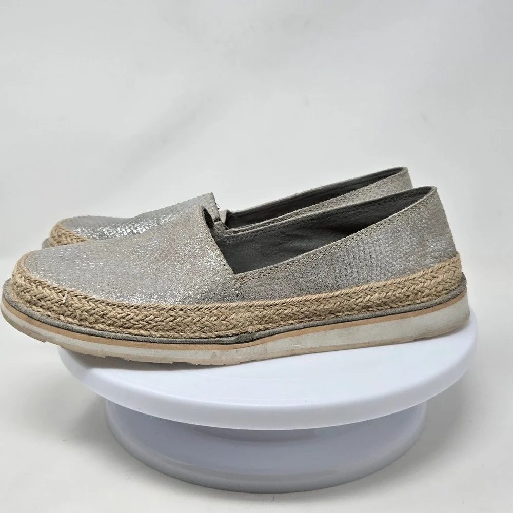 Ariat Cruiser Silver Metallic Snakeskin Espadrille‎ Slip On Shoes 10023044 9B